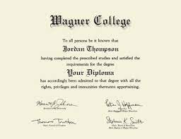 Buy Real Wagner College Diploma